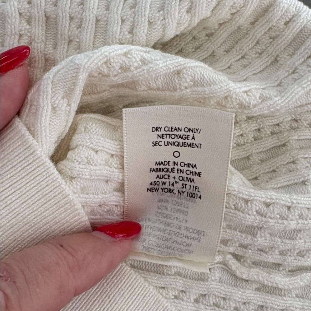 Alice and Olivia $195 Kenna Cable Knit Tank cropped NWT - Picture 11 of 12
